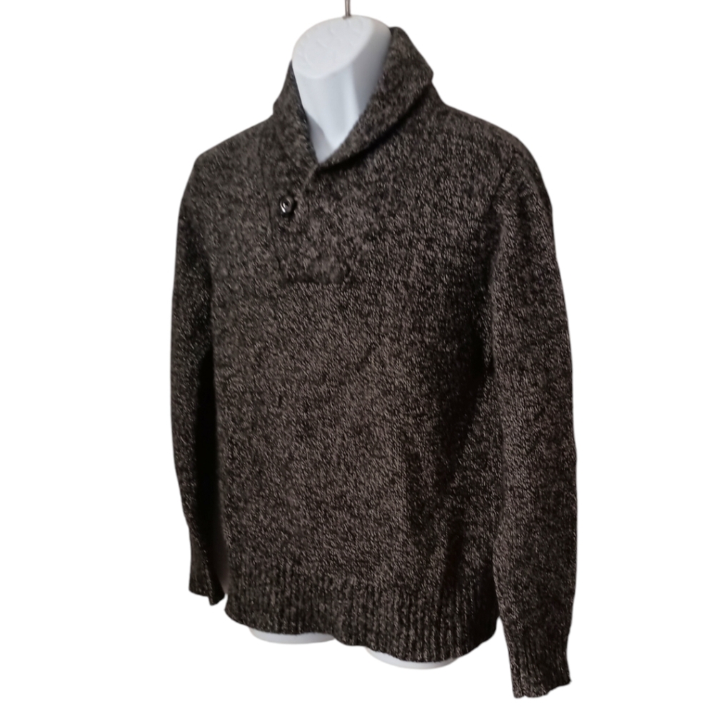 L.L. Bean Lambs Wool Shawl Collar Sweater  Sz M Pullover Warm Preppy Academia. - Picture 5 of 15